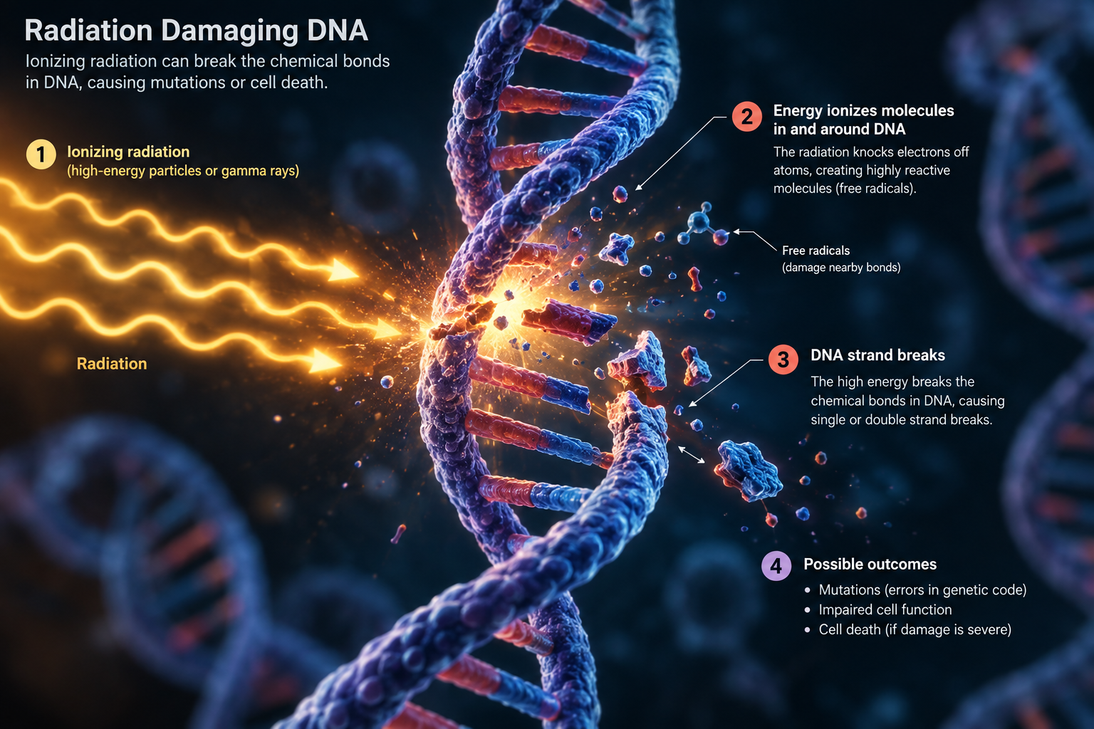 Why does nuclear radiation affect DNA?